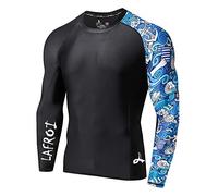 LAFROI - Maglia Protettiva Rash Guard da Uomo, a Maniche Lunghe, con UPF 50+, a Compressione, CLYYB, Asym Fantasy,S
