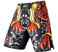 LAFROI - Pantaloni da MMA, Boxe, Cross Training e Altri Sport da Combattimento, con Coulisse e Tasca, QJK01, Lion Dance, L