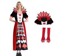 LAFUFU Iracebeth Costume per cosplay del nemico di Alice, abito corto per Halloween e feste (rosso, M)