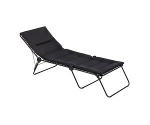 Lafuma Mobilier Lettino, Pieghevole, Schienale Regolabile, Sistema di Sospensione con Lacci, Siesta L, Air Comfort, Colore: Acciaio, LFM2851-6135