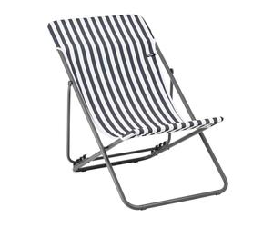 Lafuma Sedia a sdraio pieghevole multi-posizione Maxi Transat Airlon (Grigio Rayure Terre-Titane)