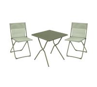 Lafuma Set tavolo balcony colorblock 70x70 cm + 2 sedie moss
