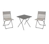 Lafuma Set tavolo balcony colorblock titane 70x70 cm + 2 sedie terre