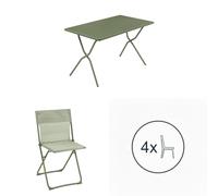 Lafuma Set tavolo e 4 sedie Balcony moss