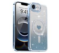 Lafunda compatibile con iPhone 16e/iPhone 17e Cover Placcatura magnetica Bling Glitter Custodia Sequin Design Camera Protection Case Ragazze Fashion Luxury Cover per iPhone 16e/iPhone 17e Blu