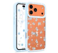 Lafunda Compatibile con iPhone 17 Pro Max, Custodia con dolce motivo floreale per donne e ragazze, Custodia protettiva antiurto con cinturino Bling Diamond Glitter Rhinestone per iPhone 17 Pro Max
