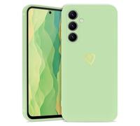 Lafunda Cover Compatibile per Samsung Galaxy A54 5G Custodia con protezione fotocamera Antiurto Silicone morbido per Donna motivo cuore protezione Case per Samsung A54 5G Verde chiaro