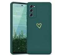 Lafunda Cover Compatibile per Samsung Galaxy S20 FE 4G/5G Custodia con protezione fotocamera Antiurto Silicone morbido per Donna motivo cuore protezione Case per Samsung S20 FE 4G/5G Verde scuro