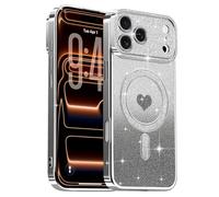 Lafunda Custodia magnetica per iPhone 18 Pro Max Gradation Glitter, nero | Custodia di lusso con bordo dorato galvanica per donne, ragazze e uomini, in silicone luccicante, antiurto