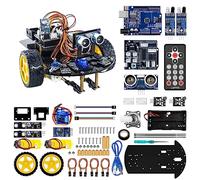 LAFVIN Smart Robot Car 2WD Chassis Kit V2 Modulo Ultrasonico, Line Tracking Module, Telecomando IR Compatibile con Arduino IDE
