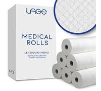 Lage 6 Rotoli di Carta Lenzuolino per Lettino Medico, Estetico, Massaggio in 100% Cellulosa, Medical Roll Igienico, Assorbente, Ipoallergenico, Monouso, 60 cm x 50 metri (6 pz.)