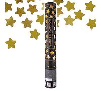 Lage Cannone Spara Coriandoli Oro a forma di Stella, Tubo lanciacoriandoli dorati 40cm per Laurea, Capodanno, Festa sorpresa, Eventi, Serate a tema, Anniversario, Compleanno 18 anni - 1 Party Popper