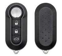 Lage Guscio per Chiave Compatibile con Fiat Grande Punto, Evo, Panda, 500, Bravo, Stilo, e Lancia Ypsilon, Delta, Musa - Scocca Cover Telecomando Auto di Ricambio in Plastica Nero, con Lama e Pulsanti