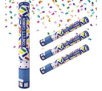Lage Tubi Sparacoriandoli Multicolore, Coriandoli di Carta Colorati per Feste, Capodanno, Laurea, Diciottesimo, Matrimonio, Compleanno, Sposi, Carnevale, Nascita, Party Popper H 40 cm - Set 3 Pezzi