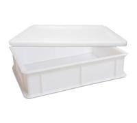 Lage Vaschetta + Coperchio Porta Impasto Lievitazione - Cassetta Contenitore in Plastica Polietilene per Pane Pizza Alimenti da Forno Sovrapponibile per Conservazione 12 litri - 30 x 40 x 10 cm