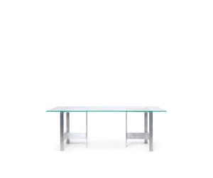 Lager Tavolo da Pranzo 90x200 Vetro/ Alluminio