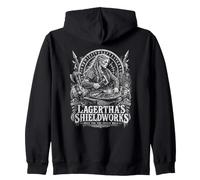 Lagerthas Shieldworks costruito per Il Muro dello Scudo Vichingo Felpa con Cappuccio