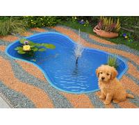 Laghetto da Giardino Termoformato in Plastica Azzurro - Modello Bolsena Vasca Preformata per Laghetto Ornamentale - 178x130x45 cm - capacità 600 L