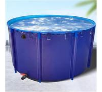 Laghetto for Pesci in Tela Portatile Resistente Piscina Circolare in PVC Fuori Terra con Staffa Serbatoio di Stoccaggio dell'Acqua Pieghevole Serbatoio di Raccolta for Acquari,A,2 * 1.2m