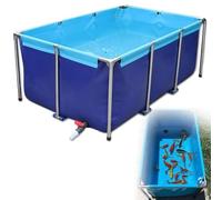 Laghetto for pesci in tela PVC, vasca for esposizione pesci con tubi in acciaio inossidabile, laghetto pieghevole for irrigazione e visualizzazione, acquario indipendente for interni for allevamento d
