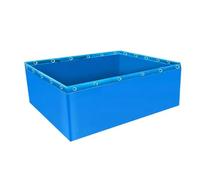 Laghetto in tela e PVC, Occhielli pieghevoli for laghetto Koi in tela, stoccaggio dell'acqua di emergenza, portatile, blu, dimensioni multiple(0.8x1.2x0.8m)