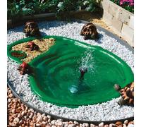 Laghetto Per Tartarughe Modello Ninja Con Spiaggetta e Mangiatoia Stagno Artificiale Preformato Dim 185 cm x 105 cm