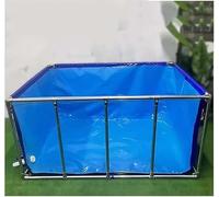Laghetto per pesci fuori terra con finestra trasparente, rivestimento in tela di PVC resistente e telaio in acciaio, ideale per l'allevamento di carpe koi e facile installazione