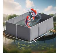 Laghetto per Pesci in Tela di PVC Resistente Multifunzionale Grande Laghetto per Pesci in Tela con Valvola di Scarico Temporaneo per Il Nuoto Fuori Terra,02,150 * 100 * 60cm