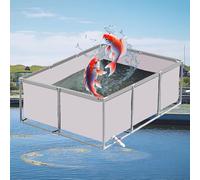 Laghetto per Pesci in Tela di PVC Resistente Multifunzionale Grande Laghetto per Pesci in Tela con Valvola di Scarico Temporaneo per Il Nuoto Fuori Terra,05,300 * 100 * 40cm