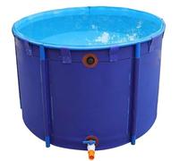 Laghetto per Pesci in Tela Portatile Resistente Laghetto in Tela PVC con Telaio Acquario Verticale per Pesci Rossi/Koi Vasca di Contenimento per Piscina Fuori Terra,B,2 * 1.2m