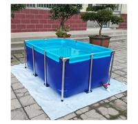 Laghetto pieghevole in PVC con valvola di scarico, grande capacità, per cortile e casa, ideale per l'allevamento di pesci e gamberetti (3 x 1 x 0,7 m)