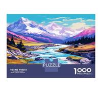Laghi Monti Neve 1000 Pezzi Del Puzzle Enigma Ultra Difficile Valle Colorata per Attività Fuzzle Post-scuola Puzzle 70x50cm/1000pcs