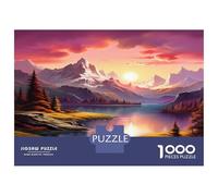 Laghi Monti Neve Difficoltà Ultra Post Lezioni Regalo - 1000 Pezzi Enigma Ultra Difficile Lago al Tramonto con Puzzle Ultra Difficile, Puzzle Come Regalo 52x38cm/1000pcs