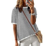 laglietta da Te Feme Rarure Toton TopFemme Chic et flégant col Rond été lanche Courte Blouse, Beige., XXL
