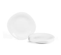LaGlint 20,32 cm Piatti Dessert Bianco, Set di 6 Quadrato Piatti da Insalata in Vetro Opalino, Forno a Microonde e Lavabile in Lavastoviglie, per Insalata, Antipasti, Cibo, Dessert, Sushi