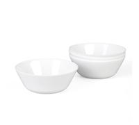 LaGlint Set di 4 Ciotola per Cereali in Vetro Opalino 473ml, Adatte per Lavastoviglie e Microonde, Bianco per Riso Insalata Minestra