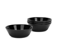 LaGlint Set di 4 Ciotola per Cereali in Vetro Opalino 473ml, Adatte per Lavastoviglie e Microonde, Nero per Riso Insalata Minestra