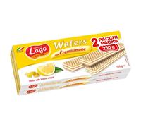Lago 1968, Pacco Doppio Limone 2x125g, Wafer con una Vellutata Crema Limone 70% con 3 Strati Friabili di Wafer
