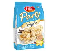 Lago 1968, Party Vaniglia 250g, Wafer con Vellutata Crema Vaniglia 74% con 5 Strati Friabili di Wafer