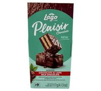 Lago 1968 Plaisir Chocolate, Mignon di Soffice Pan di Spagna Ricoperto di Cioccolato al Latte Farcito di Pregiata Crema al Cacao, 9 Monoporzioni, 117g
