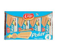Lago 1968, Poker Vaniglia 4x45g, Wafer con Vellutata Crema alla Vaniglia 75% con 3 Strati Friabili di Wafer