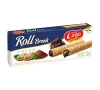 Lago 1968, Roll Break 80g, Cannoli di Wafer Ripieni di Crema Cacao 66%