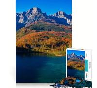 Lago Almsee in autunno,Alta Austria - Puzzle da 1000 pezzi - Stimolante cognitivo - Divertimento - Pezzi senza sbavature - Taglio netto - Giocattolo per le vacanze e l'intrattenimento al chiuso