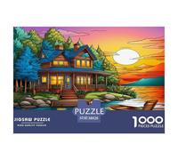 Lago Canoe Puzzle Giochi Edugattoivo 1000 Elementi Classici Cabana di favole Puzzle Decorazione Perfetta Giochi-rompicapo Per Adulti E Ragazzi 38x26cm/1000pcs