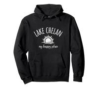 Lago Chelan WA Canottaggio Pesca Camping Luogo Felice Felpa con Cappuccio