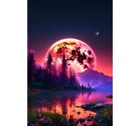 Lago della Luna Fantasy Puzzle 4000 Pezzi 141x87 cm Puzzle Fai da te,Intrattenimento Creativo - Puzzle Per Adulti E Tutta La Famiglie