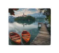 Lago di Bled Slovenia Chiesa sull'Isola Portafoglio Portafoglio in Pelle Carino Porta Carte Frizione per Viaggi di Lavoro, Stile:, Taglia unica
