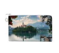 Lago di Bled Slovenia Chiesa sull'isola portamonete carino portamonete portamonete portamonete borsellino pochette con zip, Stile:, Taglia unica