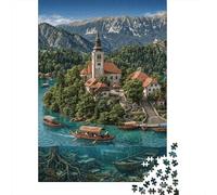 Lago di Bled Slovenia Puzzle 1000 Pezzi Cartone Spesso Allenamento Cognitivo Anziani, Tempo Libero, Relax Mentale 52x38cm/1000pcs