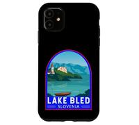 Lago di Bled Slovenia Travel Art Emblema Vintage Custodia per iPhone 11